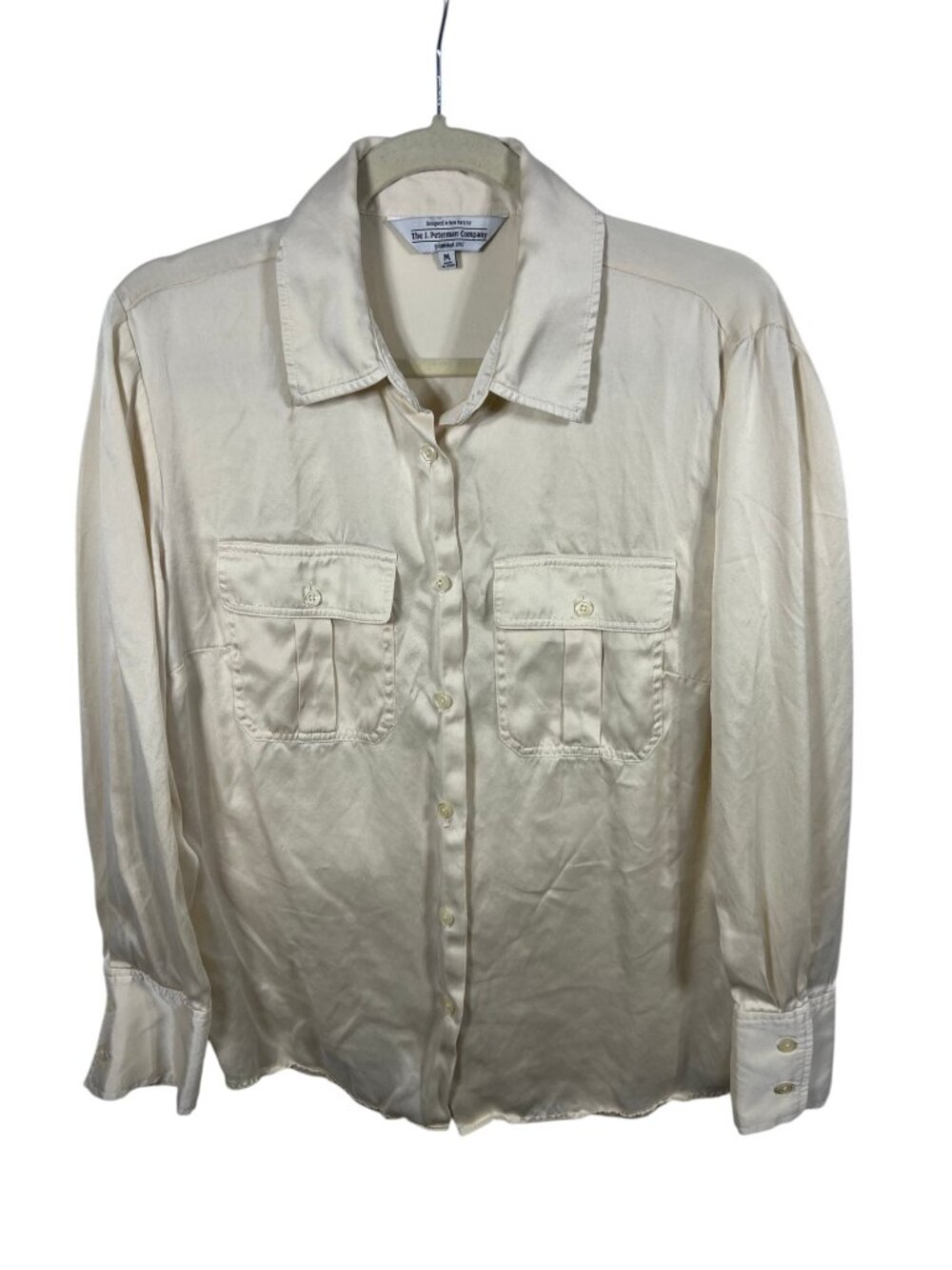 The J Peterman Company Top Womens Medium Silk Button Down Blouse Capsule Career
